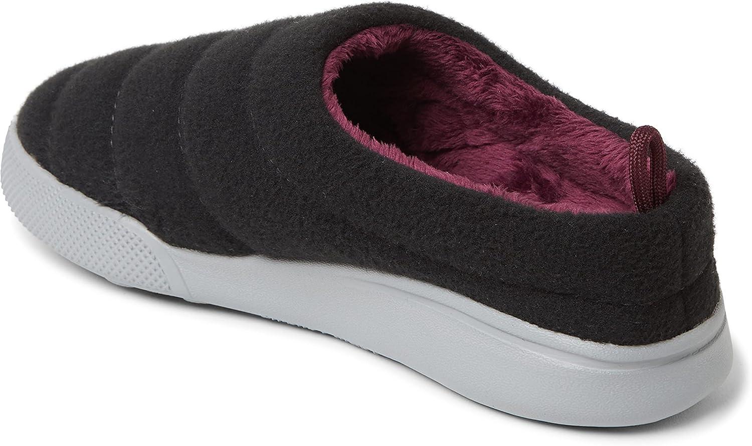 imageDearfoams Womens Kendra Sport Lounge Memory Foam ClogBlack Solid Fleece