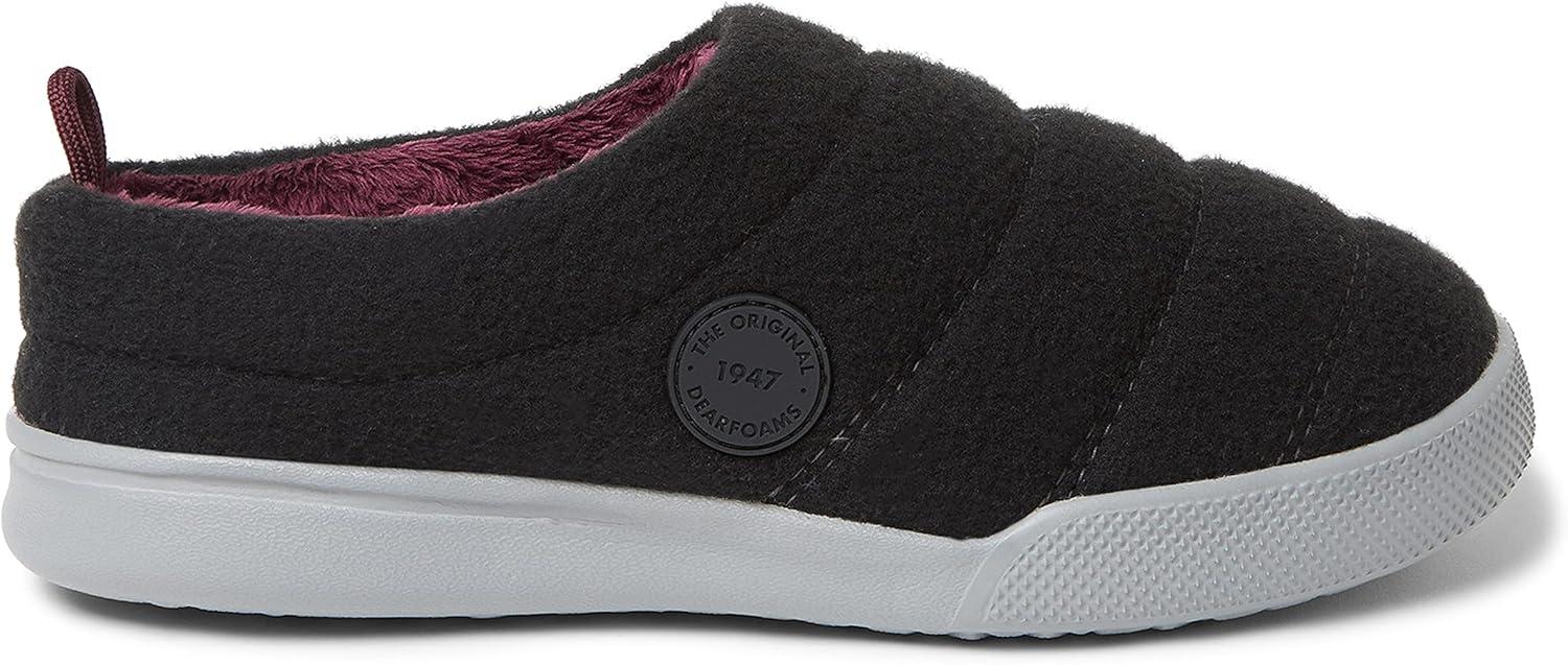 imageDearfoams Womens Kendra Sport Lounge Memory Foam ClogBlack Solid Fleece