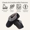 Dearfoams womens Elsie Memory Foam Clog With Foldover Cuff House Shoes Slippers(Black)
