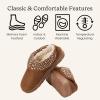 Dearfoams womens Elsie Memory Foam Clog With Foldover Cuff House Shoes Slippers(Chestnut)