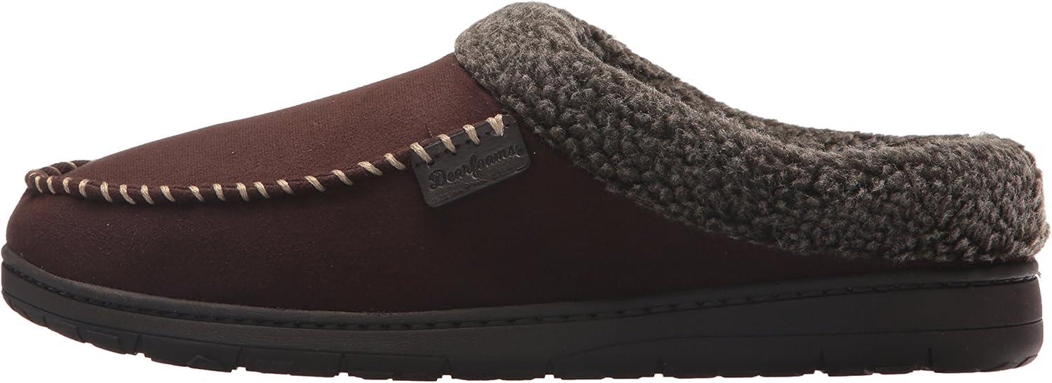 imageDearfoams Mens Clog wWhipstitch amp MF Coffee XLarge 1314 M US