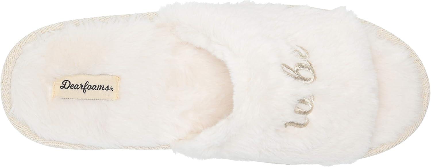 imageDearfoams Womens Giftable I Do amp I Do Crew Bride Slippers for Weddings and Bachelorette PartyWhite