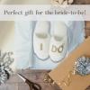 Dearfoams Women’s Giftable I Do & I Do Crew Bride Slippers for Weddings and Bachelorette Party(Bride “I Do”)