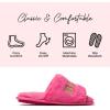 Dearfoams Women’s Giftable I Do & I Do Crew Bride Slippers for Weddings and Bachelorette Party(Hot Pink “Bride to Be”)