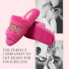 Dearfoams Women’s Giftable I Do & I Do Crew Bride Slippers for Weddings and Bachelorette Party(Hot Pink “Bride to Be”)