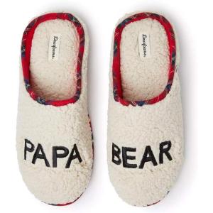 Dearfoams Papa Bear Plaid Clog polyestMemory Foam Slippers (Small (7/8))