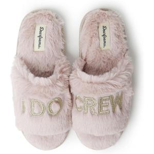 Dearfoams Women’s Giftable I Do & I Do Crew Bride Slippers for Weddings and Bachelorette Party(I Do Crew Pale Mauve)