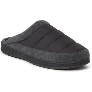 Dearfoams Women’s Ryan Quilted Nylon Clog Slipper(Black)