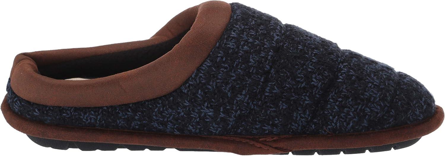 imageDearfoams Mens Asher Quilted Clog with Faux Leather Trim SlipperNavy Blazer