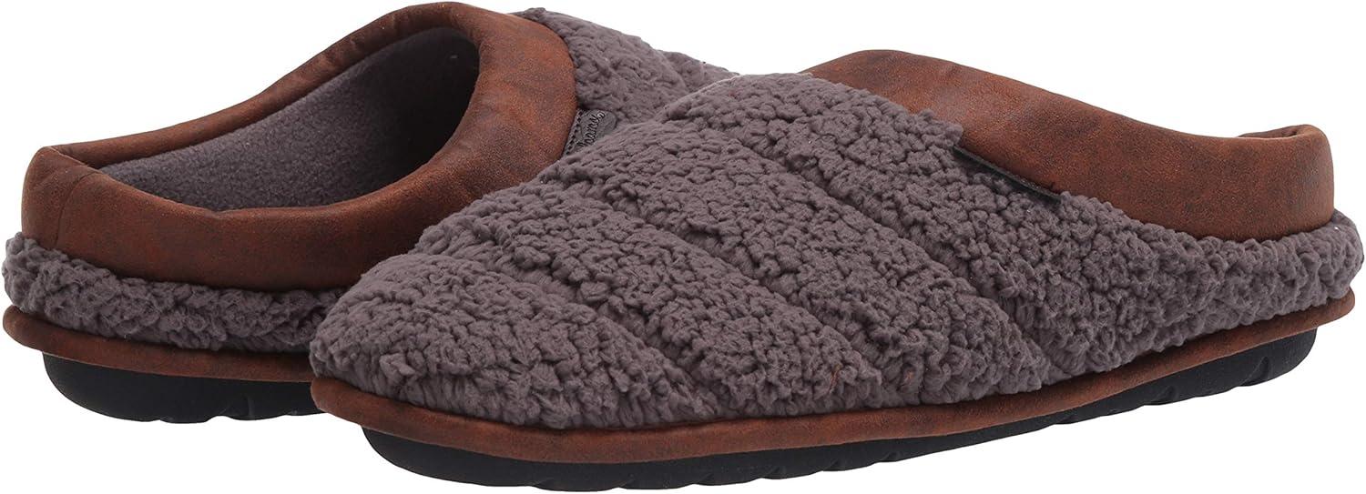 imageDearfoams Mens Asher Quilted Clog with Faux Leather Trim SlipperPavement