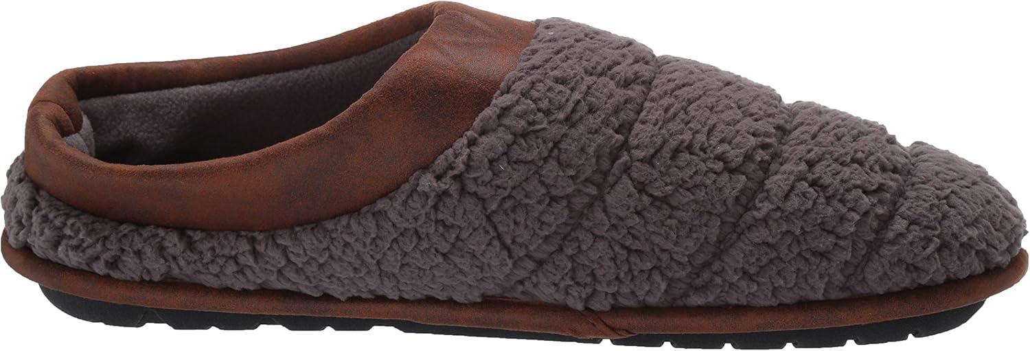 imageDearfoams Mens Asher Quilted Clog with Faux Leather Trim SlipperPavement
