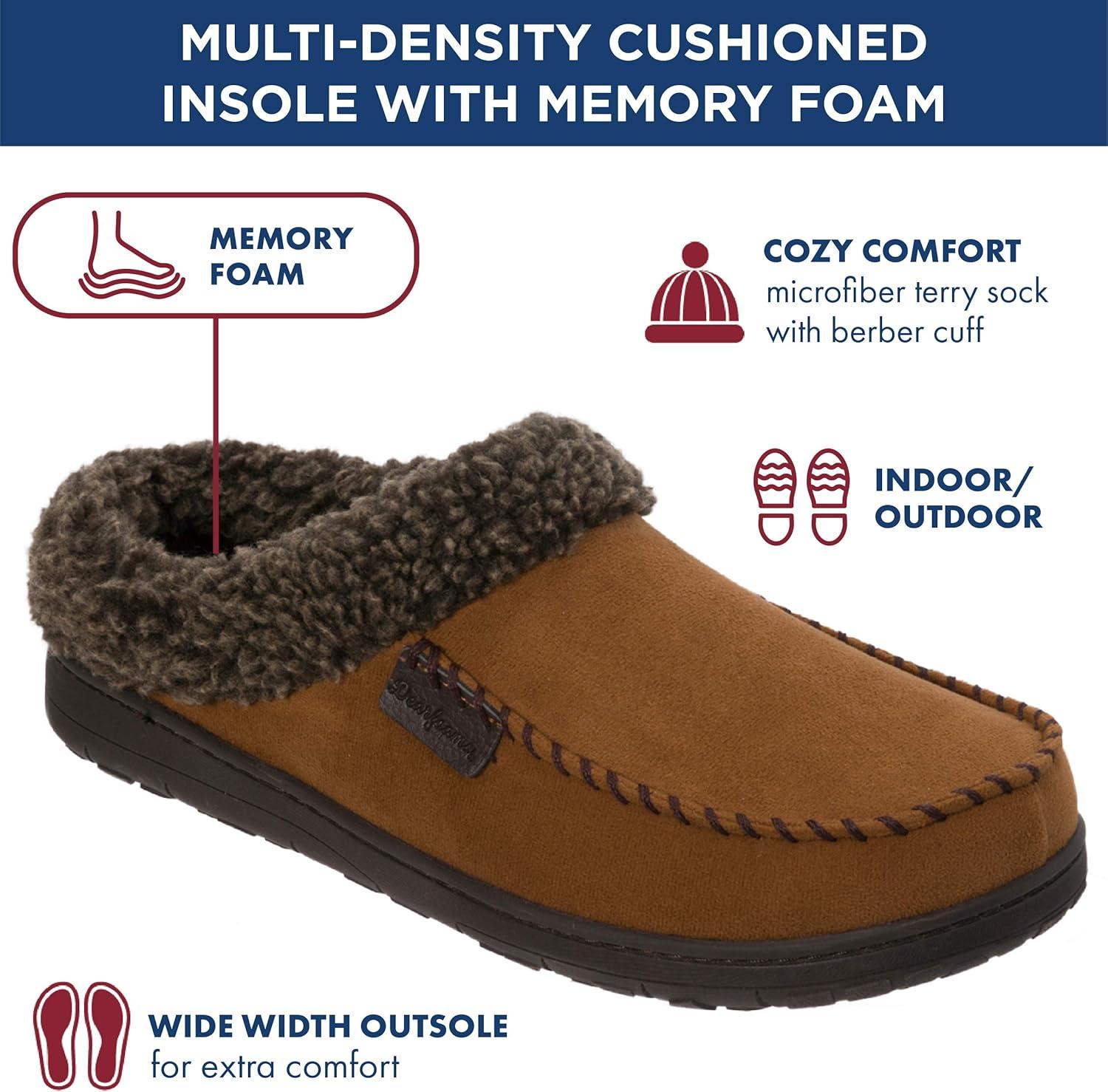 imageDearfoams Mens MFS Clog WWhipstitch amp Mf SlipperChestnut