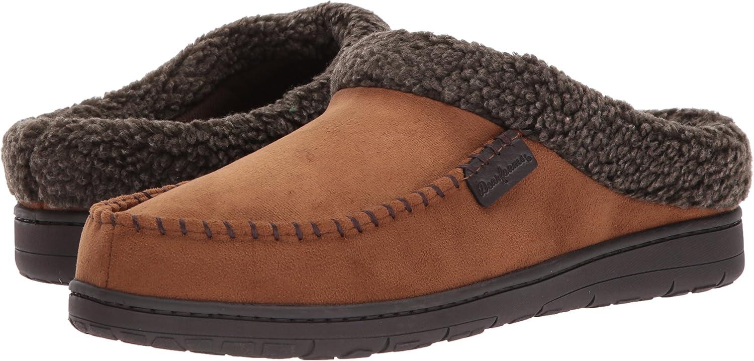 imageDearfoams Mens MFS Clog WWhipstitch amp Mf SlipperChestnut
