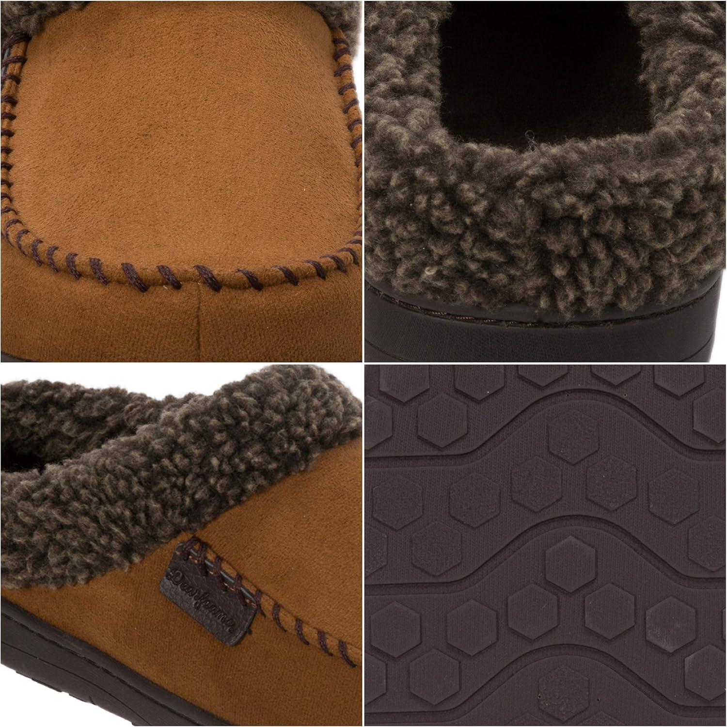 imageDearfoams Mens MFS Clog WWhipstitch amp Mf SlipperChestnut