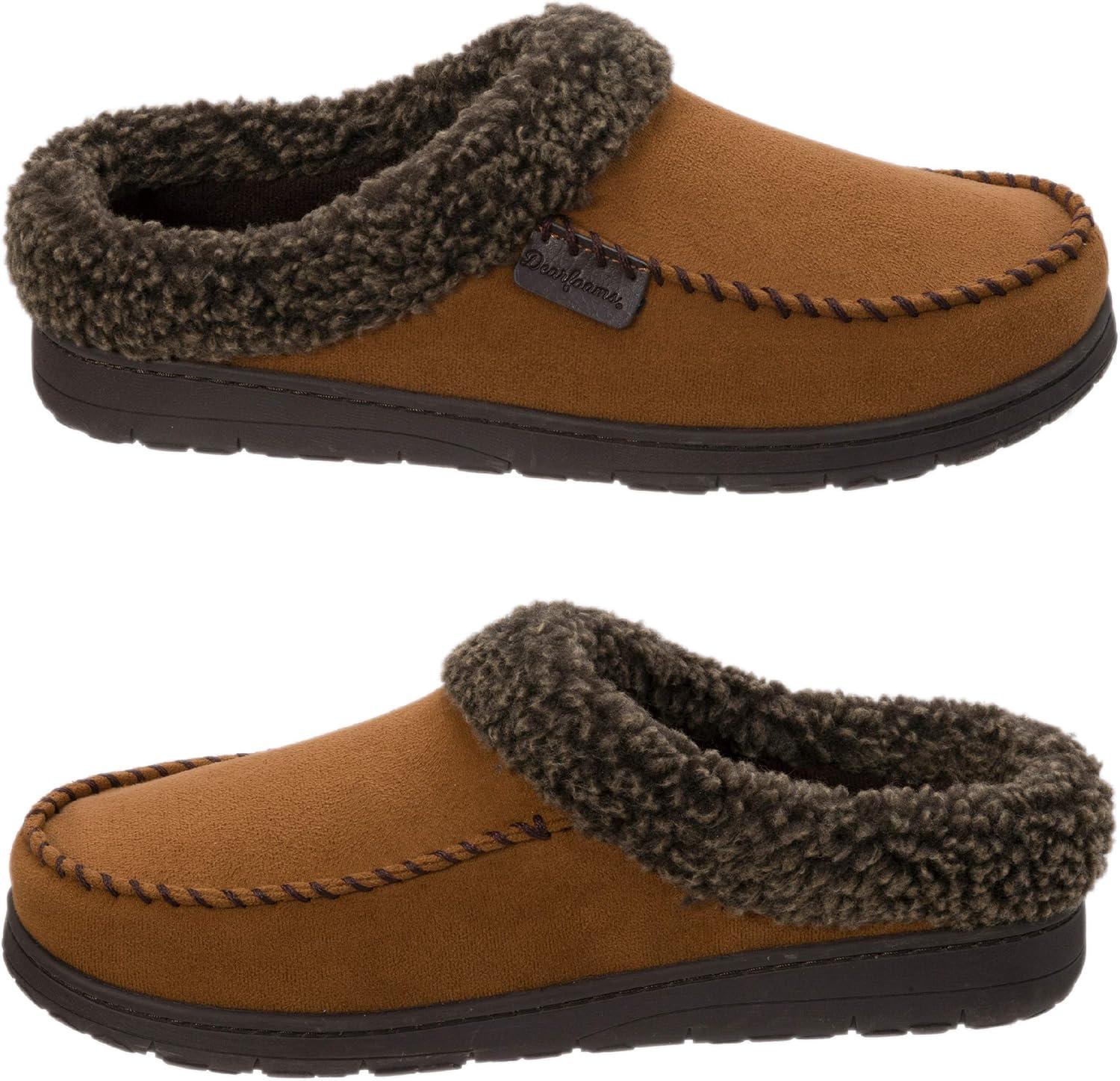 imageDearfoams Mens MFS Clog WWhipstitch amp Mf SlipperChestnut