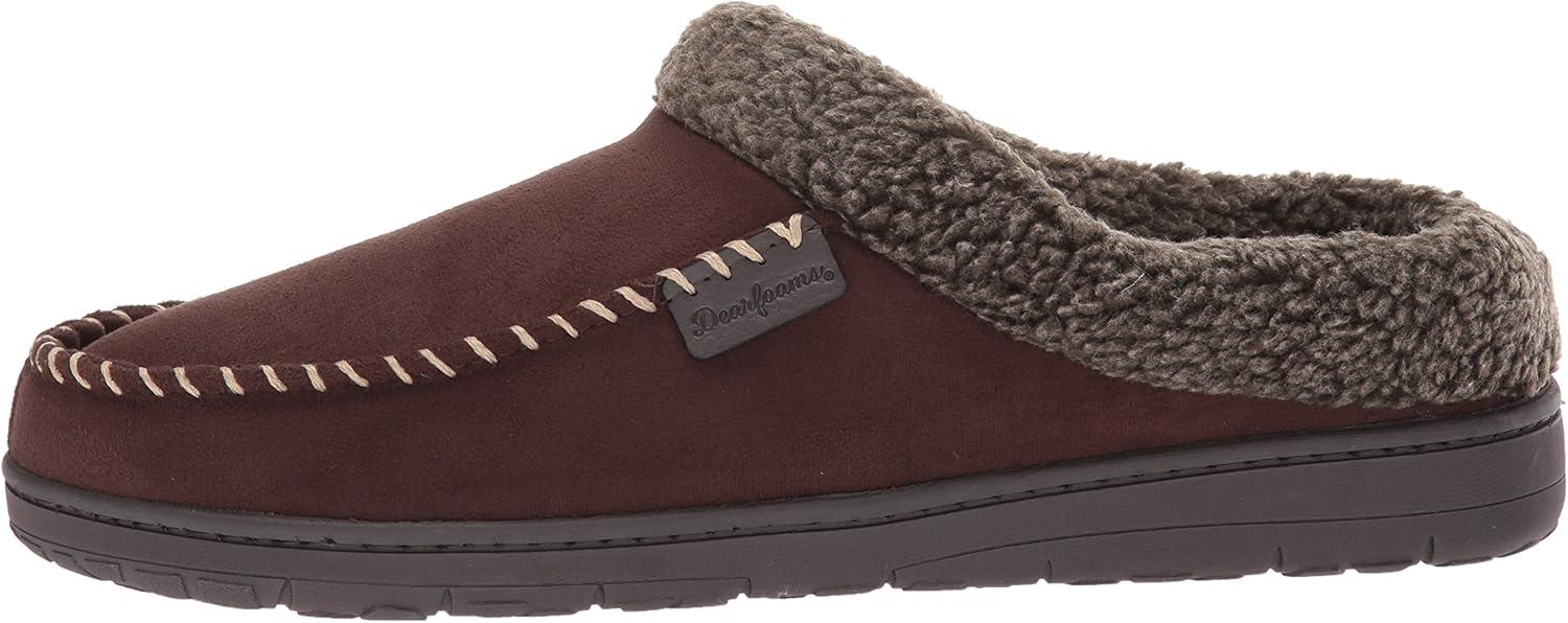 imageDearfoams Mens MFS Clog WWhipstitch amp Mf SlipperCoffee
