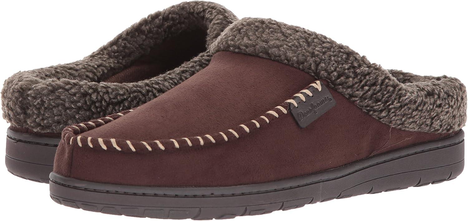 imageDearfoams Mens MFS Clog WWhipstitch amp Mf SlipperCoffee