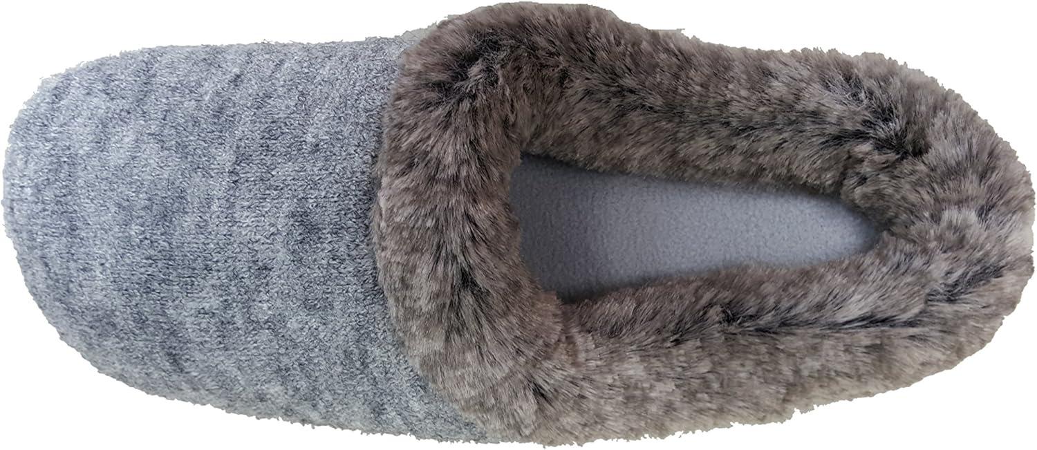 imageDearfoams New Ladys HEATTHERED Knit Clog SlipperGrey
