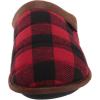 Dearfoams Men’s Asher Quilted Clog with Faux Leather Trim Slipper(Red Plaid)
