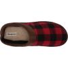 Dearfoams Men’s Asher Quilted Clog with Faux Leather Trim Slipper(Red Plaid)