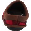 Dearfoams Men’s Asher Quilted Clog with Faux Leather Trim Slipper(Red Plaid)