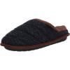 Dearfoams Men’s Asher Quilted Clog with Faux Leather Trim Slipper(Navy Blazer)