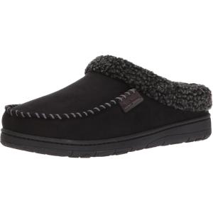 Dearfoams Men’s MFS Clog W/Whipstitch & Mf(Black)