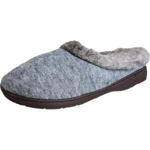 Dearfoams New Lady’s HEATTHERED Knit Clog Slipper(Grey)