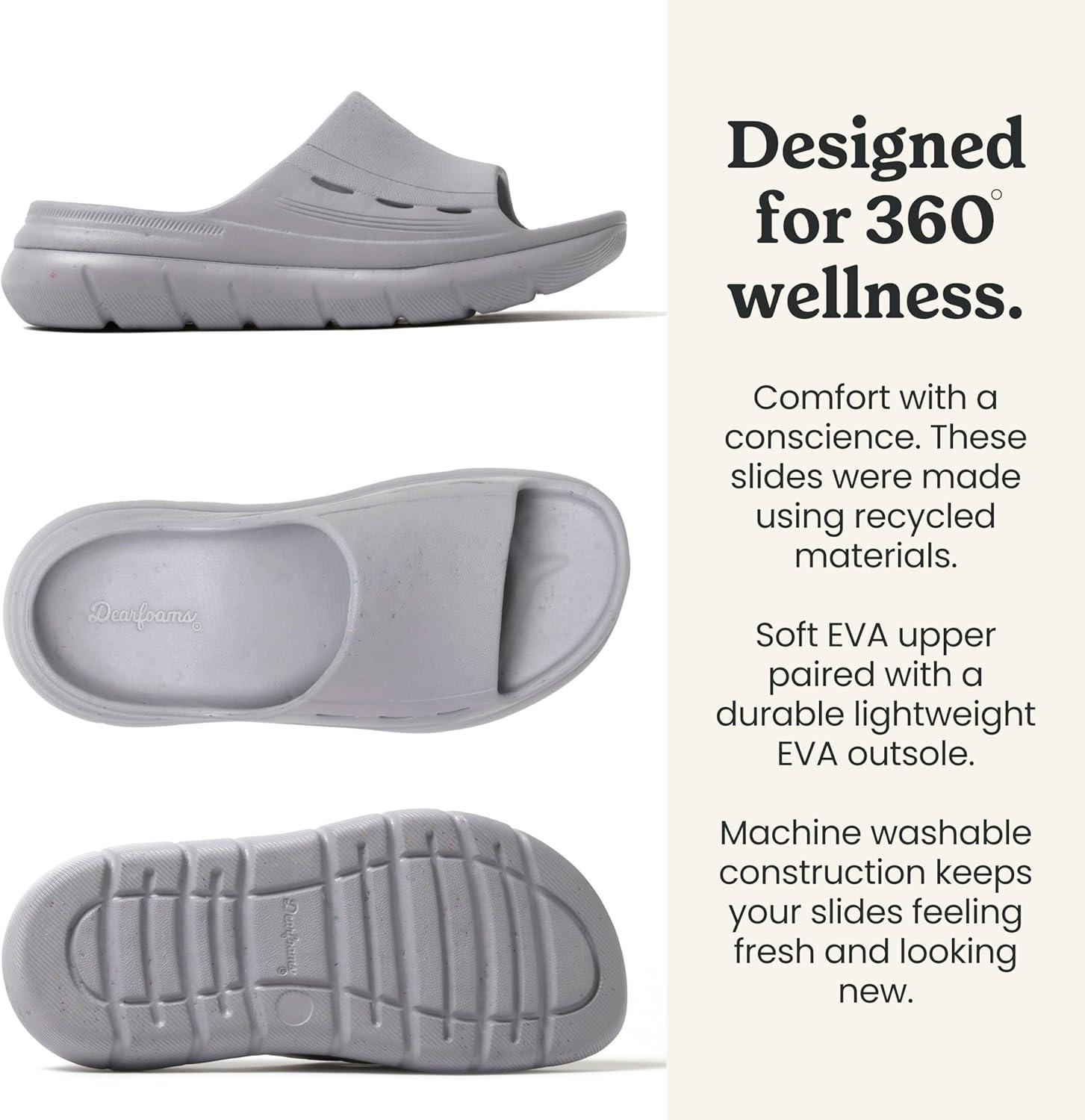 imageDearfoams Womens Eva Lightweight Regrind Pillow Slide SandalSleet