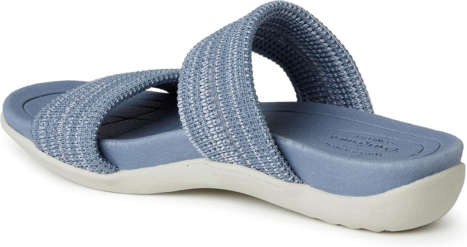 imageDearfoams womens Original Comfort Blair Slip on Double Band Slide Sandal With Arch SupportSlide SandalFlint Stone