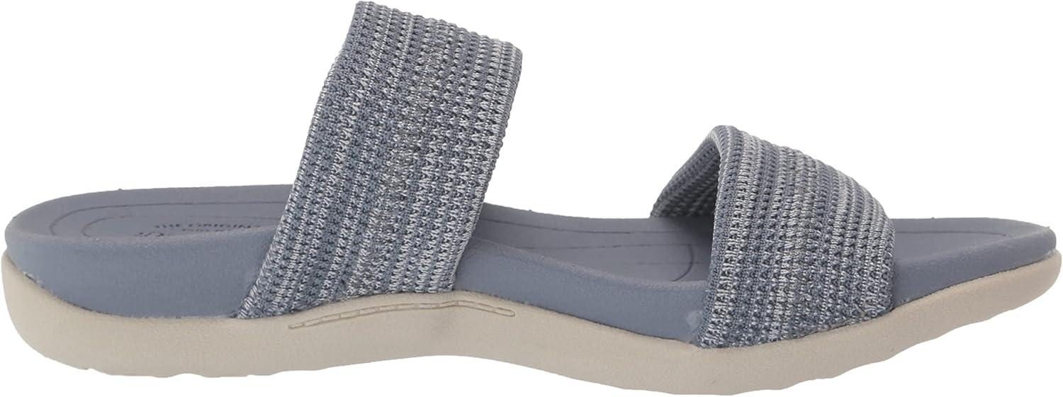 imageDearfoams womens Original Comfort Blair Slip on Double Band Slide Sandal With Arch SupportSlide SandalFlint Stone