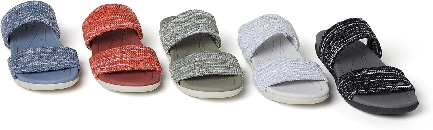 imageDearfoams womens Original Comfort Blair Slip on Double Band Slide Sandal With Arch SupportSlide SandalTerracotta