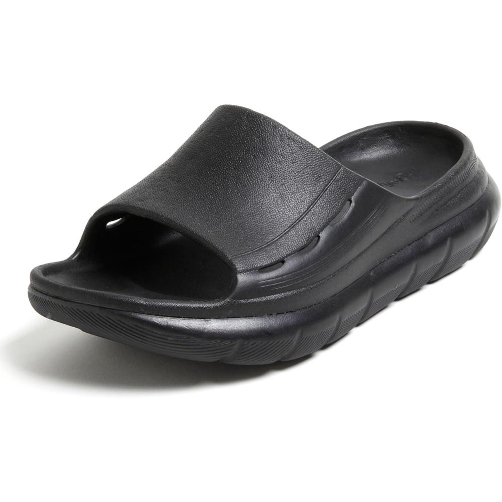imageDearfoams Womens Eva Lightweight Regrind Pillow Slide SandalBlack