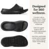 Dearfoams Women’s Eva Lightweight Regrind Pillow Slide Sandal(Black)