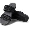 Dearfoams womens Original Comfort Blair Slip on Double Band Slide Sandal With Arch SupportSlide Sandal(Black Heather)