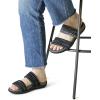 Dearfoams womens Original Comfort Blair Slip on Double Band Slide Sandal With Arch SupportSlide Sandal(Black Heather)