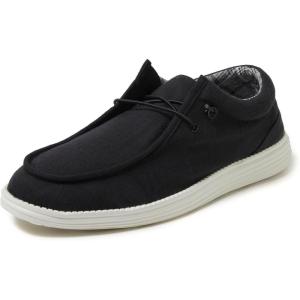 Dearfoams Mens Rhett Lightweight Washable Slip on Closed Black(Black)