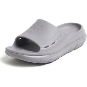 Dearfoams Women’s Eva Lightweight Regrind Pillow Slide Sandal(Sleet)