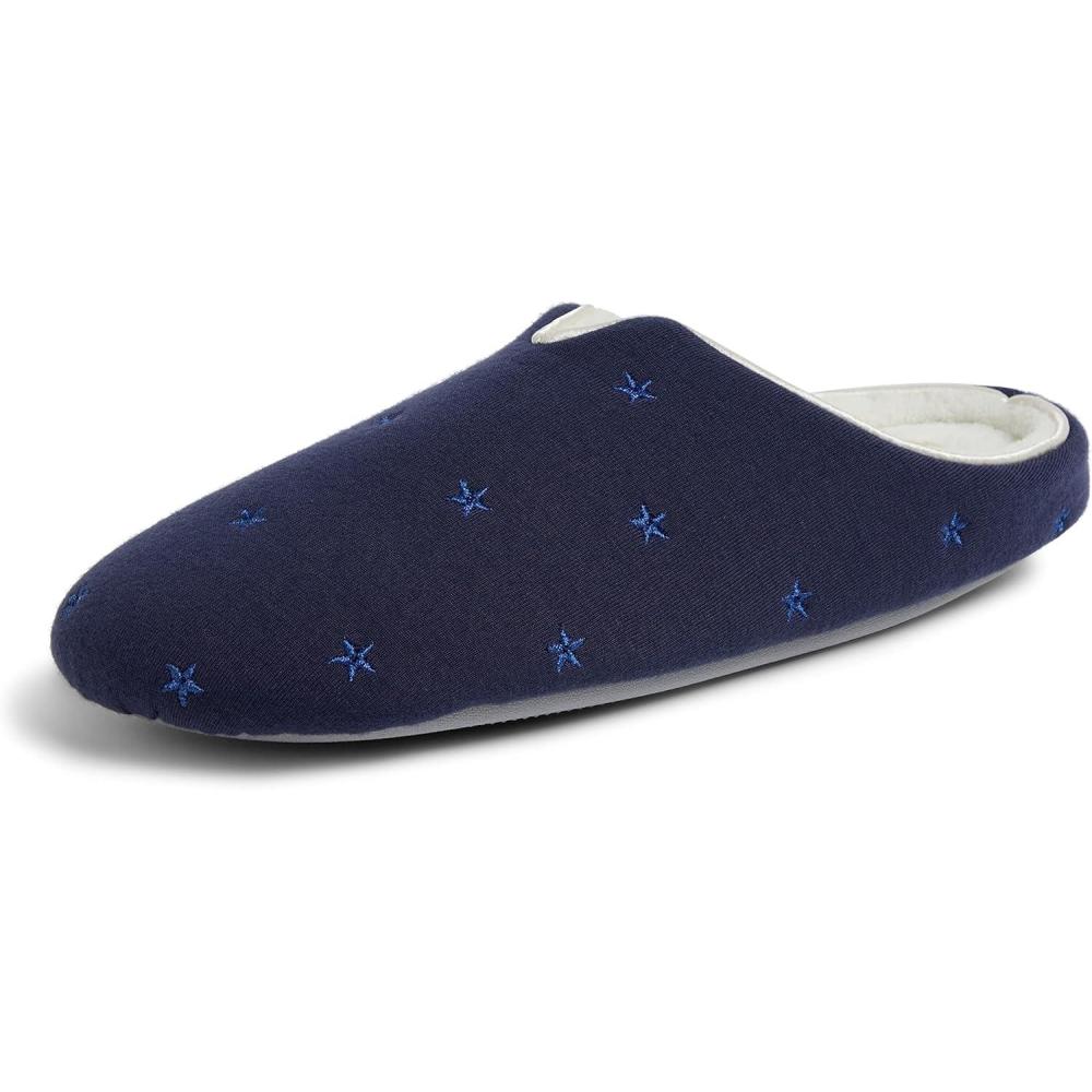 imageDearfoams Womens Dori Cozy Jersey Notch Clog SlipperNavy