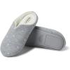 Dearfoams Women’s Dori Cozy Jersey Notch Clog Slipper(Light Heather Grey)