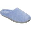 Dearfoams Women’s Memory Foam Indoor House Slippers Leslie Terry Clog House Shoes with Wide Widths(Iceberg Blue)