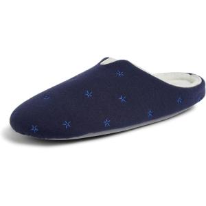 Dearfoams Women’s Dori Cozy Jersey Notch Clog Slipper(Navy)