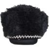 Dearfoams Unisex-Child Mia Kids faux faux fur Closed Back with Heart Detail Slipper(Black)