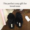 Dearfoams Women’s Acquired Style & Danielle Pheloung Exclusive Memory Foam Jessica Cozy Bow Cross Band Slide Slippers(Black)