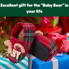 Dearfoams Baby & Kids’ Bear Matching Family Slipper Christmas Gifts(Red Tartan Plaid)