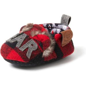 Dearfoams Baby & Kids’ Bear Matching Family Slipper Christmas Gifts(Baby Bear Furry Plaid)