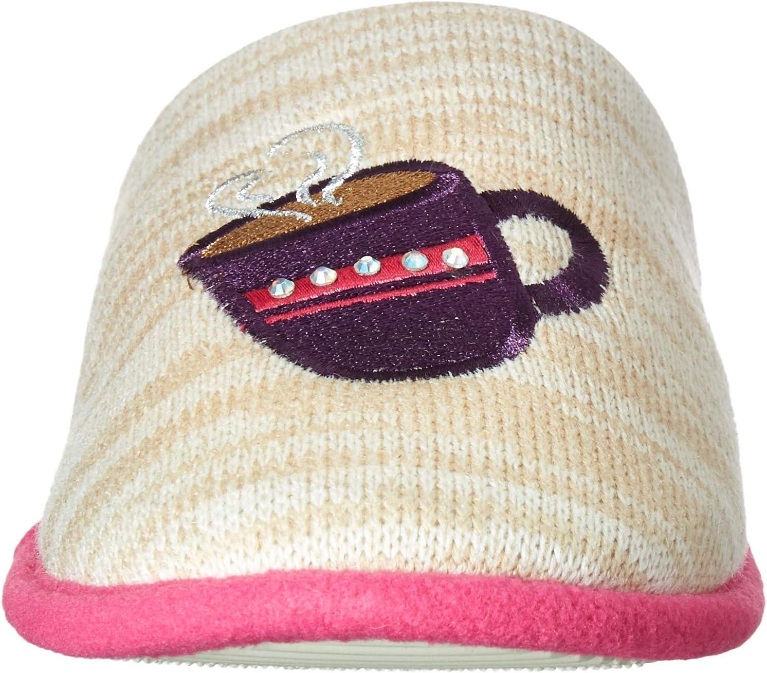imageDearfoams Womens Novelty Pile Scuff with Eye Mask SlipperOatmeal Heather