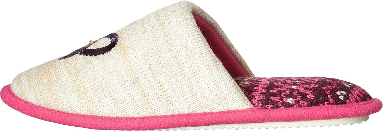 imageDearfoams Womens Novelty Pile Scuff with Eye Mask SlipperOatmeal Heather
