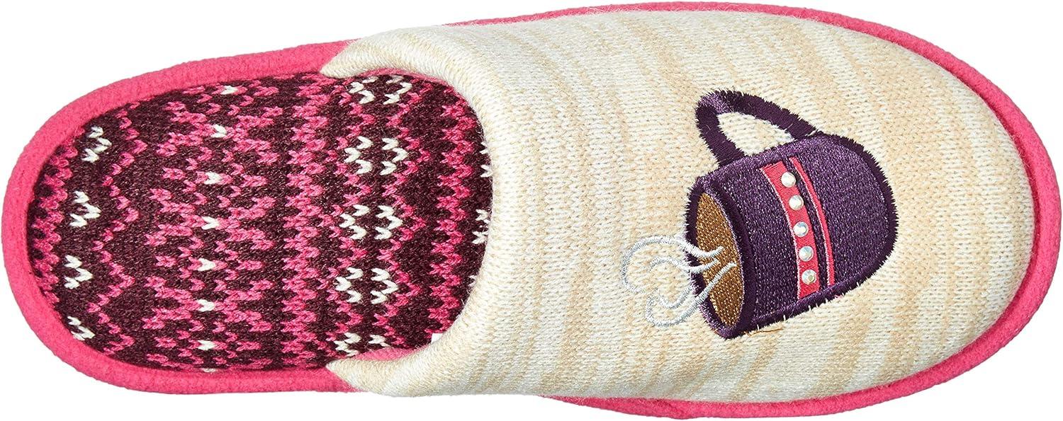 imageDearfoams Womens Novelty Pile Scuff with Eye Mask SlipperOatmeal Heather