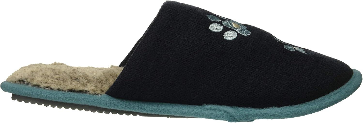 imageDearfoams Womens Novelty Pile Scuff with Eye Mask SlipperPeacoat